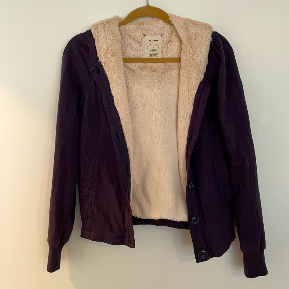 Anthropologie fleece button-up hoodie